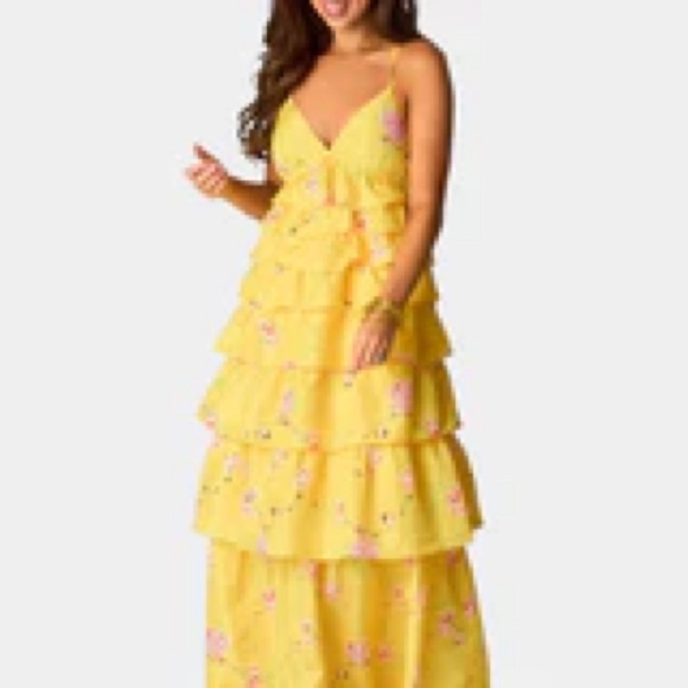 Buddy Love Yellow Floral Maxi Dress